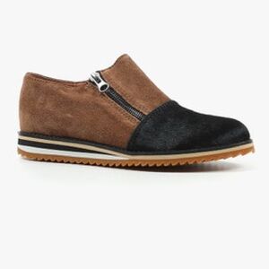 Women’s ALL BLACK Footwear Cap Toe Pony Hair Suede leather loafers- Size 37